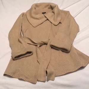 Long Scoop Neck and Tie Sweater